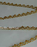 Золота тасьма "квадратні кільця"металізована, ширина 1.3 см(1 упаковка 18м), фото 2