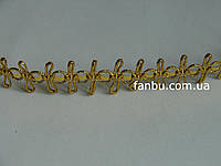 Золотая тесьма "бабочки"металлизированная, ширина 1.8см(на разрез)