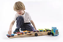 Іграшка для хлопчика ТМ Melissa&Doug Дерев'яний мегатягач автомобілів, фото 5