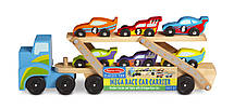 Іграшка для хлопчика ТМ Melissa&Doug Дерев'яний мегатягач автомобілів, фото 6