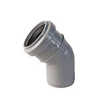 Коліно каналізаційне зовнішнє 110х45 мм