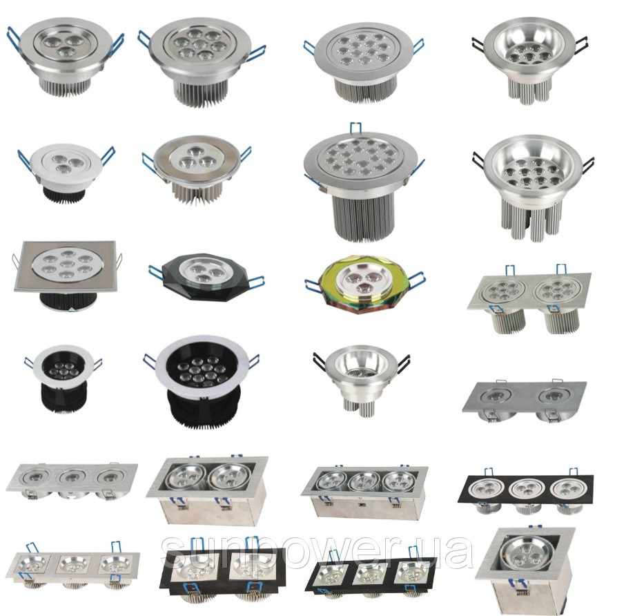 Вбудовуваний Даунлайт (Downlight) 3-точкові 21W
