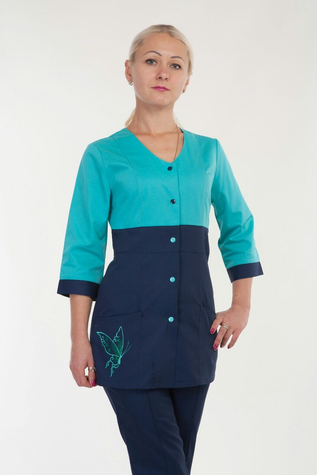 Темно-синий женский медицинский костюм размер 42-60 - фото 1 - id-p575100166