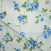 Ткань в стиле прованс розы средние голубые испания