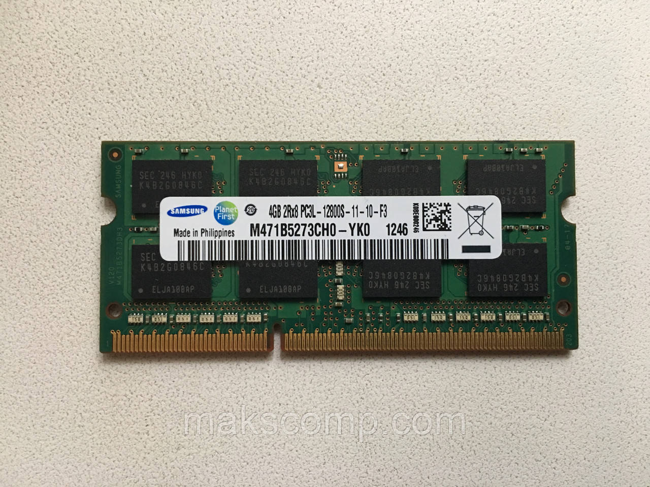 Пам'ять Samsung 4Gb So-DIMM PC3L-12800S DDR3-1600 1.35 v (M471B5273CH0-YK0)