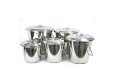 Відро з кришкою неіржавке 5 шт./наб 0385