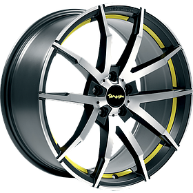 Диски від Tomason (Томасон) модель TN10 колір Gunmetal polished Yellow параметри 8,5J x 18" PCD 5 x 108 ET 40