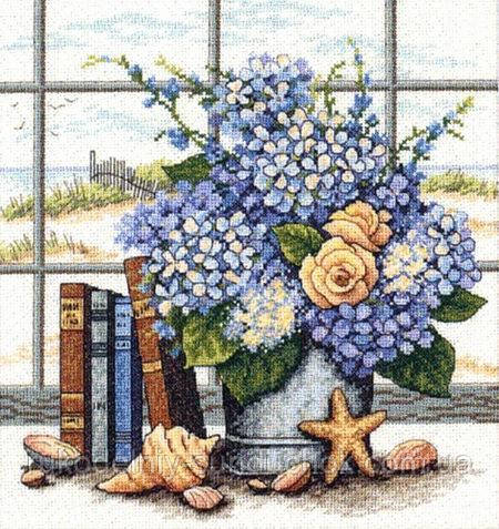Набір для вишивання Dimensions 35166 Гортензія і мушлі Hydrangeas Shells and