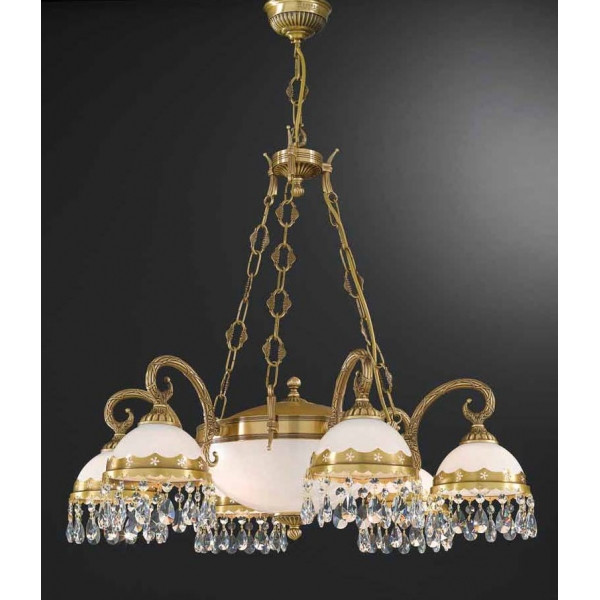 Люстра RECCAGNI ANGELO L 7951/6+2 br.arte/crema classico/trasp.