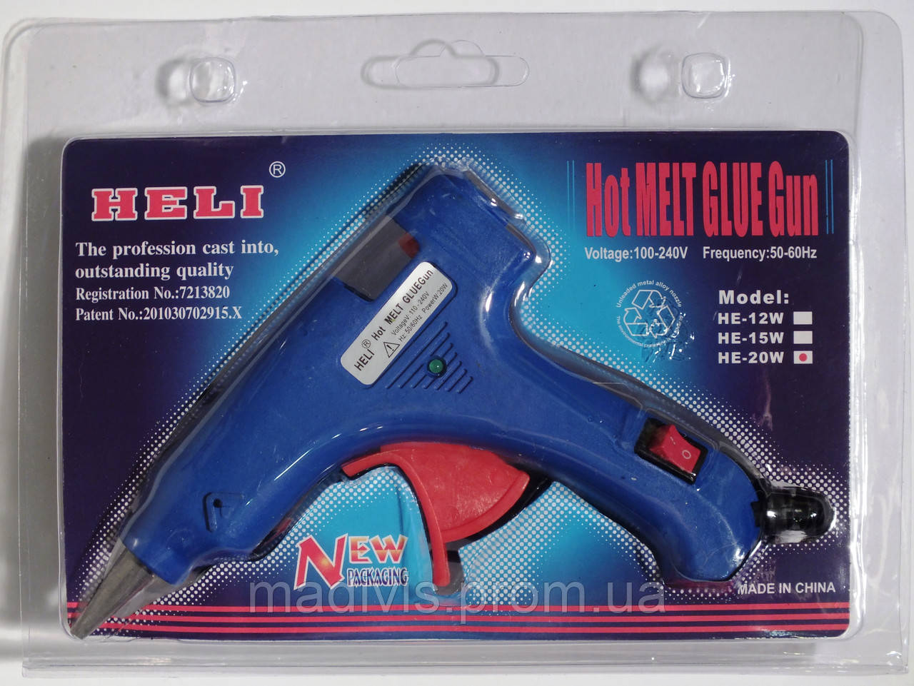 Клейовий пістолет Heli HL-20W під стрижні 7 мм., фото 1