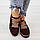 Жіночі коричневі кеди з натуральної замші 39.40. Woman's heel на низькій поліуретановій підошві, фото 2