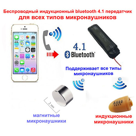 Индукционный Bluetooth 4.1 передатчик модуль для всех типов микронаушников ELITA STIK IDT401 - фото 3 - id-p575484832