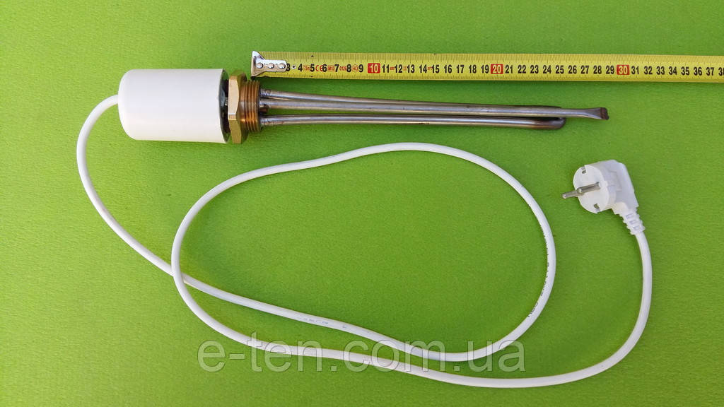 Тен нержавійка до чавунної батареї 500 W на різьбі 1 1/4" (Україна) з турецьким терморегулятором 20А (з ковпаком)