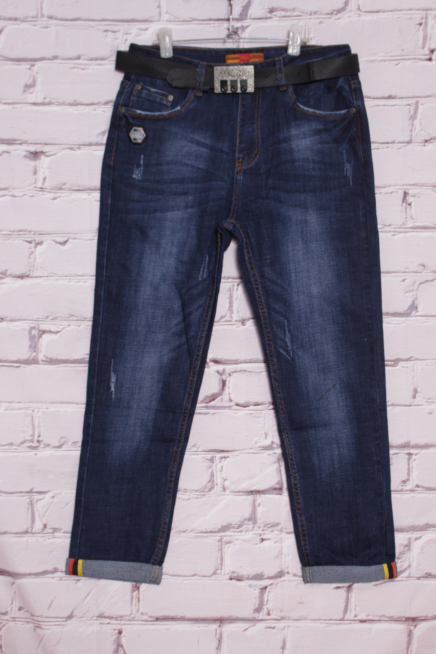 Женские джинсы бойфренд большого размера ОК(код ОК-9053-С) - фото 1 - id-p77720417