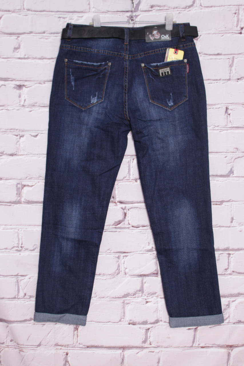 Женские джинсы бойфренд большого размера ОК(код ОК-9053-С) - фото 2 - id-p77720417