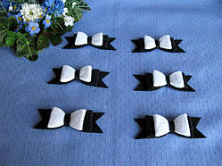 Бант із фетру. Великий. Чорний із білим.