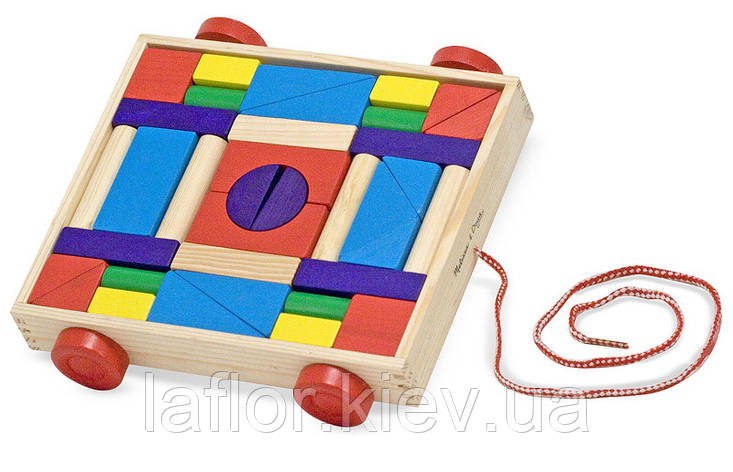 Набір дерев'яних блоків на візку ТМ Melissa&Doug, фото 1