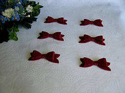 Бант із фетру. Маленький. Бордовий.