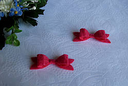 Бант із фетру. Маленький. Малиновий.