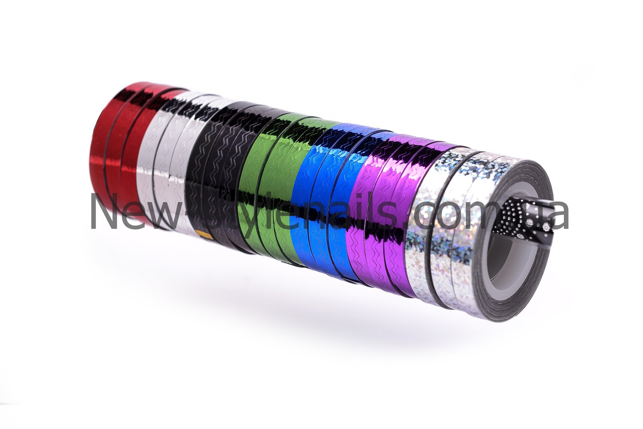 Кольорова декоративна стрічка "Ромбики" для дизайну нігтів 0,8 мм,кольори в асортименті