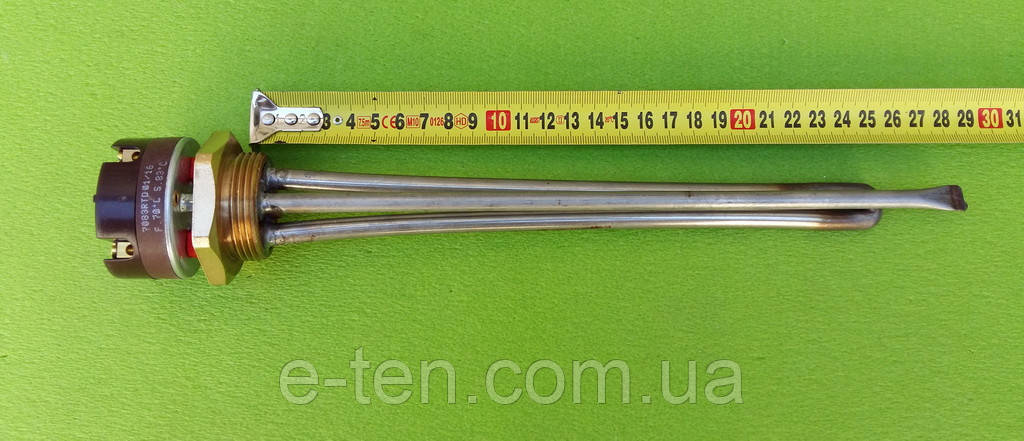 Тен неіржавка для чавунної батареї 500W різь 1 1/4 (Україна) з італійським термостатом Reco (з термозахистом)