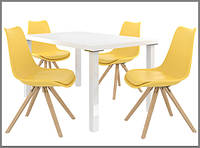 Набір "Amareto": стіл + 4 крісла білий, жовтий