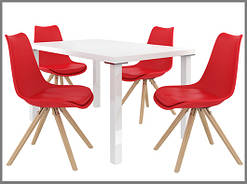 Набір "Amareto": стіл + 4 крісла білий, червоний