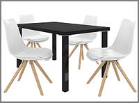 Набір "Amareto": стіл + 4 крісла чорний, білий