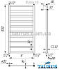 Нержавіюча сушарка для рушників Extra 10/500 мм. - стильна з квадратної та прямокутної труби від TAURUS (Сміла), фото 10