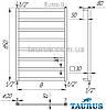 Вузька сушарка для рушників н/ж — Extra 8 перемичок/850х400 мм. Плоский, строгий дизайн від TAURUS, фото 4