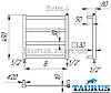 Компактна сушарка для рушників н/ж Extra 4/ 450х500 мм. Плоскі труби 30х10 і 30х30. Водяний, електро, комбі, фото 3