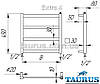 Компактний сушарка для рушників н/ж Extra 4/ 450х500 мм. Плоскі труби 30х10 і 30х30. Водяний, електро, комбі, фото 3