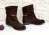 Черевики коричневі жіночі замшеві вільного одягання, фото 2