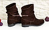 Черевики коричневі жіночі замшеві вільного одягання, фото 3