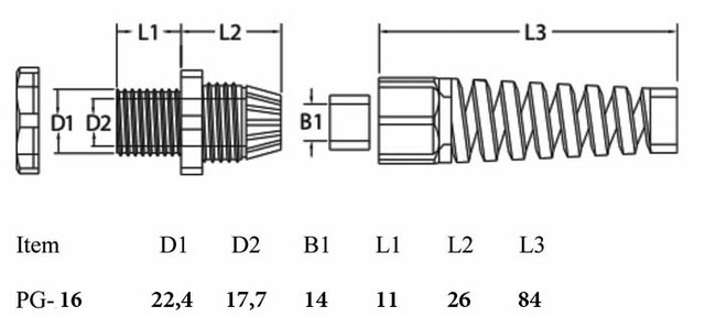 Купити гермовведення в Україні PG Гермоввод кабельний PG-16 купити в Україні