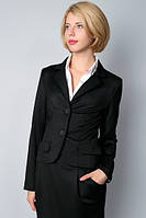 Чорний напіввовняний жакет без підкладки Ж05