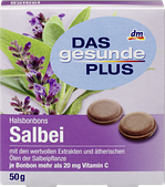 Льодяники проти кашлю Das gesunde Plus Salbei з олією шавлії та вітаміном С, 19 шт.