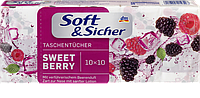 Бумажные носовые платки Soft & Sicher Sweet Berry, 10 x10 шт.