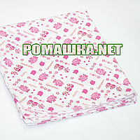 Дитяча фланелева пелюшка 120х75 см (фланель, байкова, байка) тепла для сповивання 3307 Рожевий В