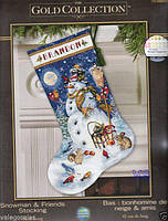 Набор для вышивания Dimensions 70-08839 Снеговик и друзья Snowman and Friends Stocking