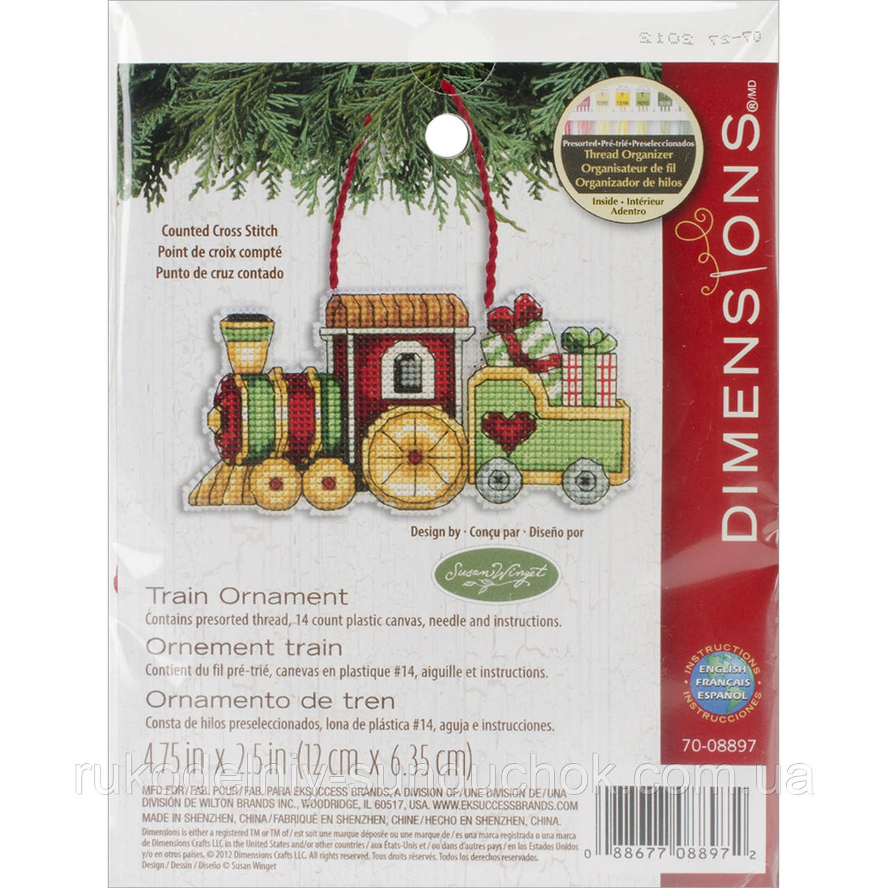 Набір для вишивання Dimensions 70-08897 поїзд Train Ornament, фото 1