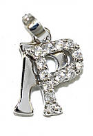 Кулон XР. Родій. Камені: білий циркон. Довжина: 1,9 см. Ширина: 10 мм.