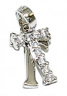 Кулон XР. Родій. Камені: білий циркон. Довжина: 1,8 см. Ширина: 8 мм