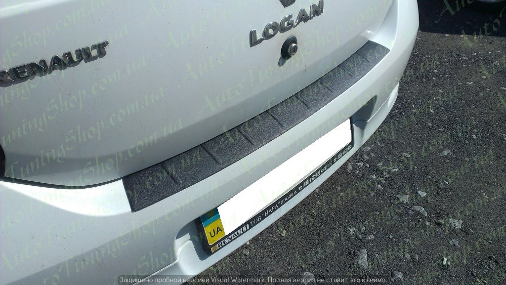 Renault Logan (2013-2022) - защитная накладка на задний бампер - фото 4 - id-p575828655