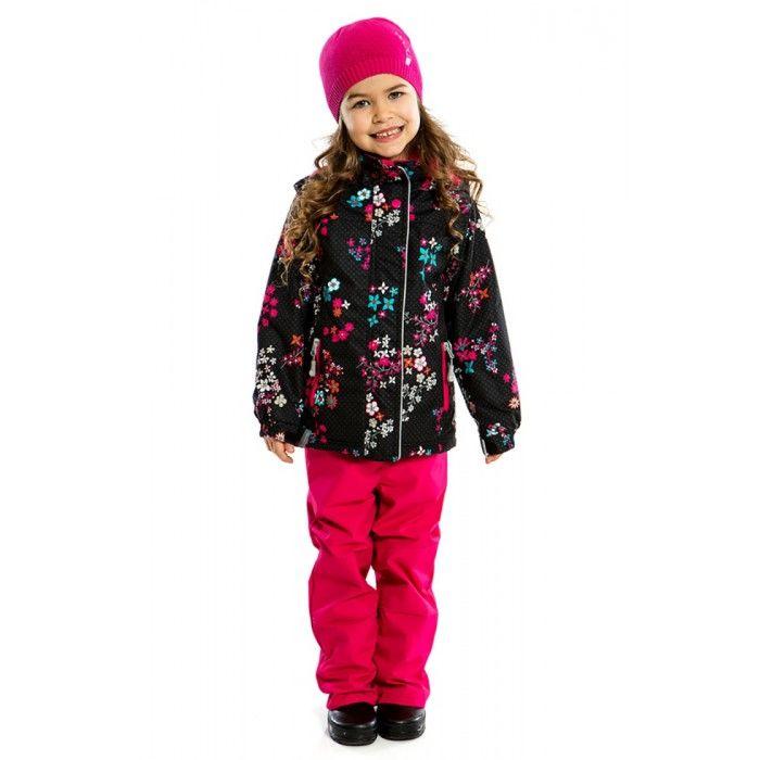 Демісезонний комплект для дівчинки NANO від 1 до 10 років (куртка і штани), р. 74-142 ТМ Nanö Black / Flower 272 M S17