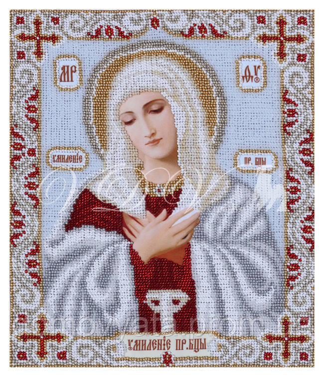 Схема для вышивки бисером иконы "Богородица Умиление" - фото 2 - id-p575861053