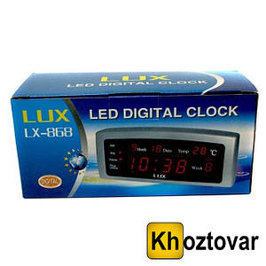 Електронний настільний годинник Led Digital Clock LUX LX- 868A будильник