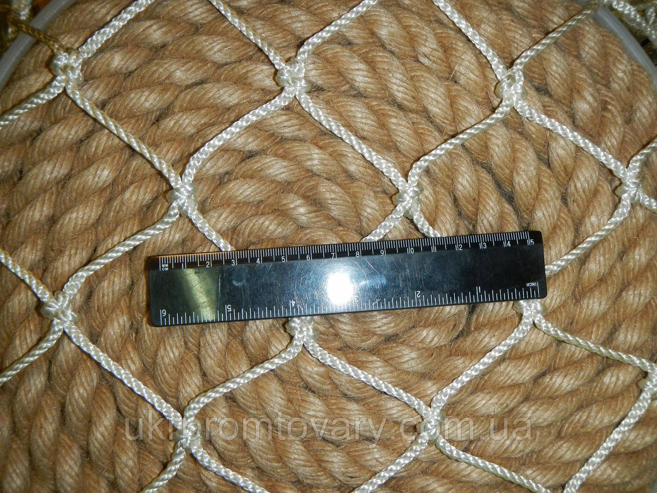 Сітка декоративна з поліамідної мотузки, 71х71 см осередок Зелений