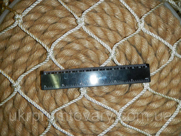 Сітка декоративна з поліамідної мотузки, 71х71 см осередок Зелений, фото 1