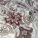 Сатин з купонним квітковим орнаментом на бежевому фоні, ширина 220 см, фото 3